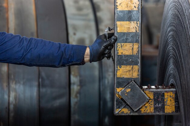 Working process at steel factory