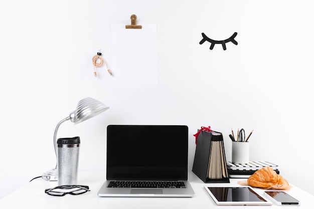 Working table of businessman in office