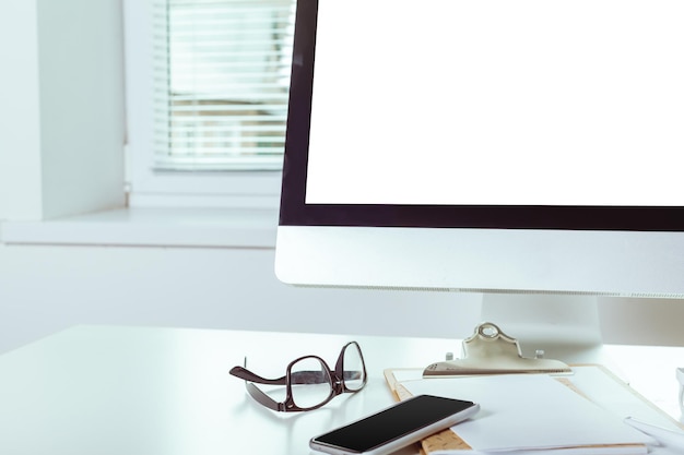 Working table with computer