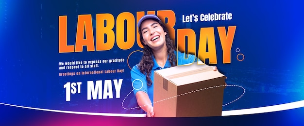 Free photo working woman  banner  labour day collage