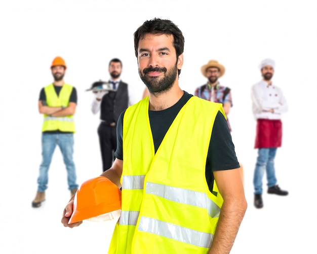 Free photo workman over white background