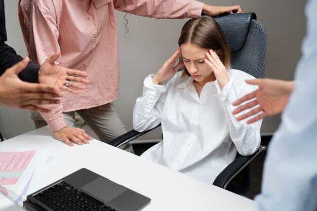 Workplace violence taking place between colleagues