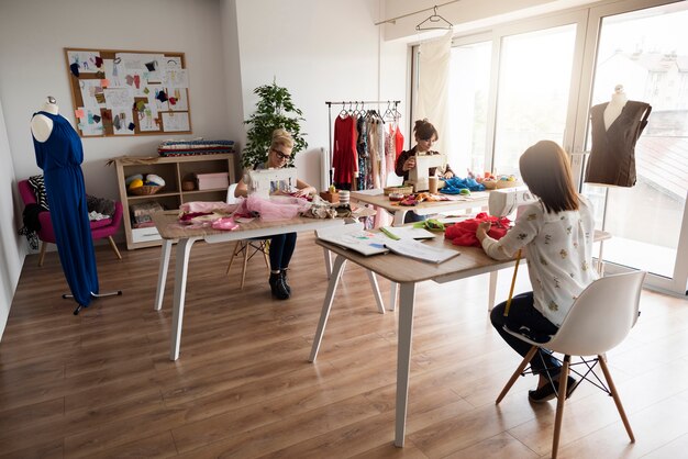 Workshop is full of work by tailors