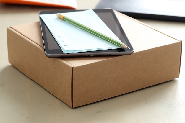 Free photo workspace. objects on the table