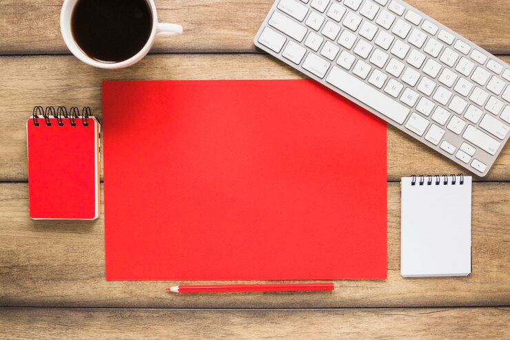 Free Photo workspace with colorful empty list