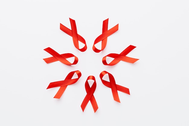 Hiv Virus Red Ribbon Symbol Hiv Stock Photo 1851830944