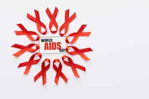 Foto gratuita disposizione del concetto di giornata mondiale dell'aids