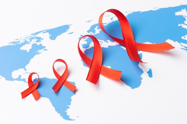 World aids day concept assortment with ribbon symbol