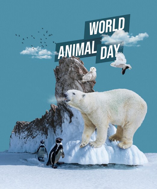 Дизайн коллажа всемирного дня животных