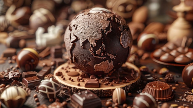 World ball for chocolate day celebration