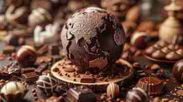 Free photo world ball for chocolate day celebration