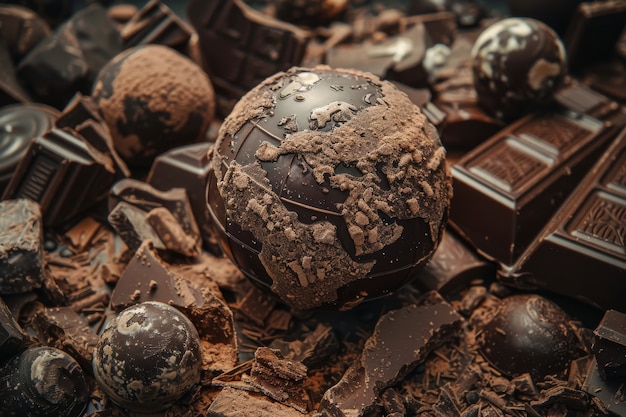 Foto gratuita world ball for chocolate day celebration