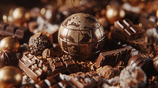 World ball for chocolate day celebration