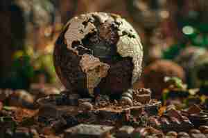 Free photo world ball for chocolate day celebration