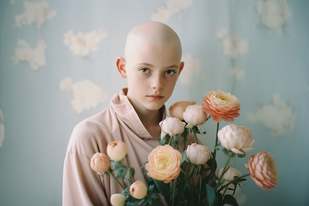 어린 아이와 함께하는 세계 암의 날 인식