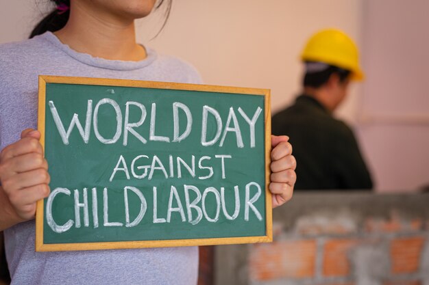 World Day against child labour concept