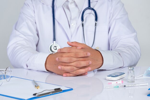 World diabetes day;close up picture of doctor's hands