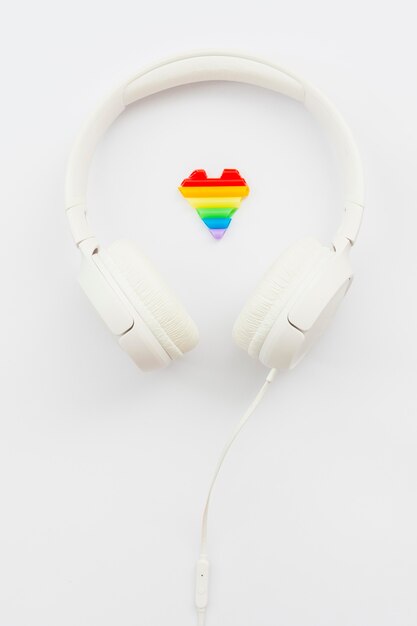 World happy pride day white headphones