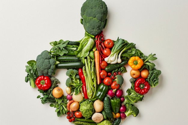 Celebrazione della giornata mondiale della salute con cibo sano.