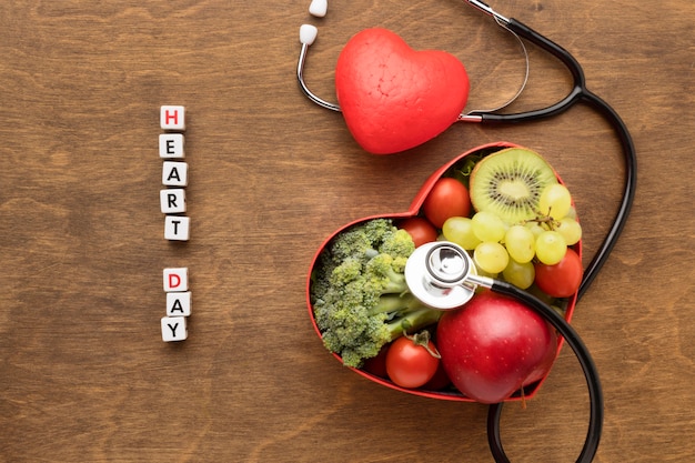 World heart day concept with healthy food