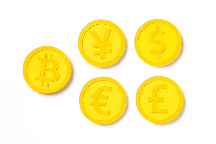 Free Photo world international golden coin currencies