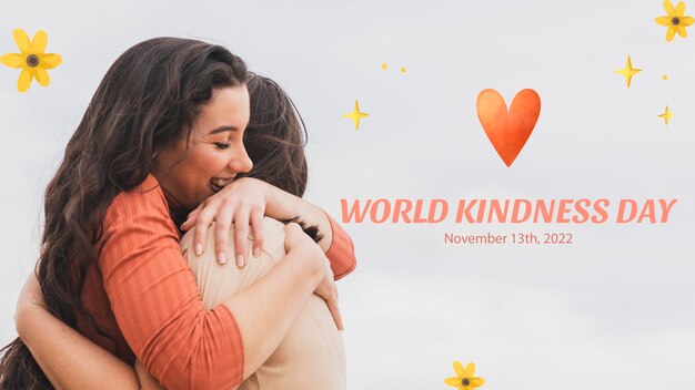 World kindness day with women hugging