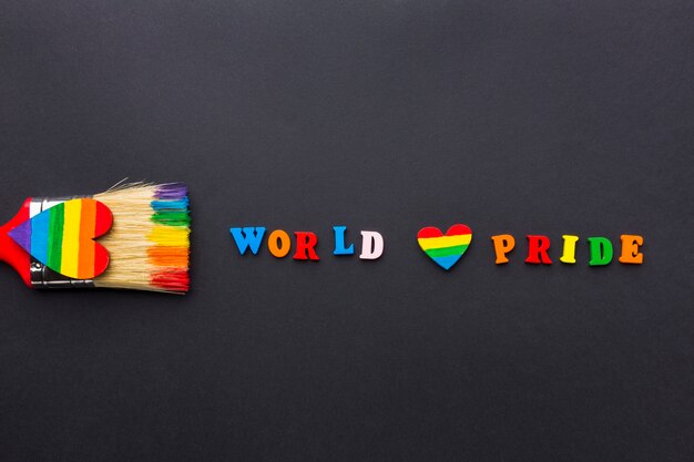 World love pride and paint brush