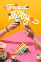 Free photo world pride day party assortment with message