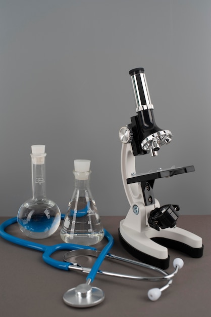 World science day arrangement with microscope