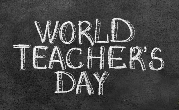 黒板に世界教師の日