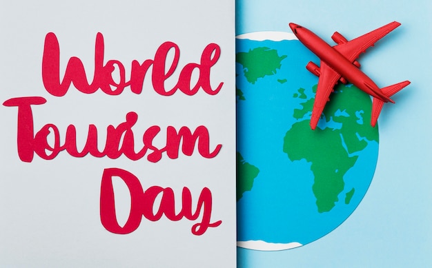 World tourism day with lettering concept