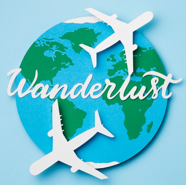 World tourism day with lettering