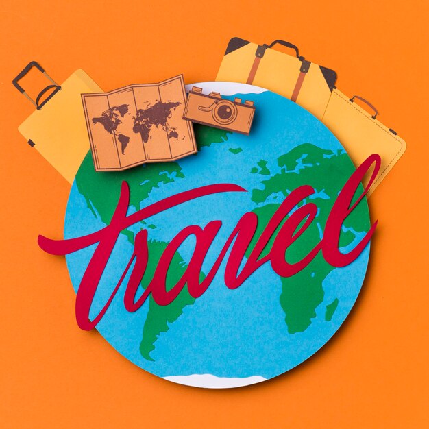 World tourism day with lettering