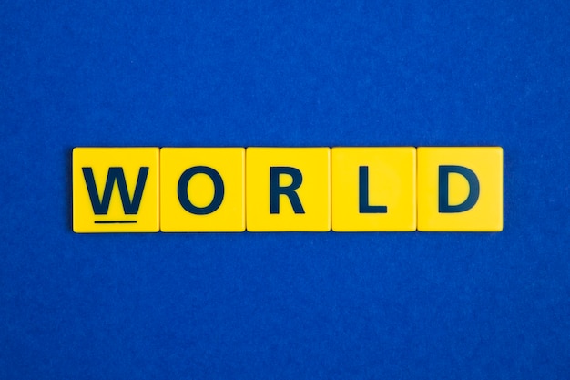 World word on yellow tiles