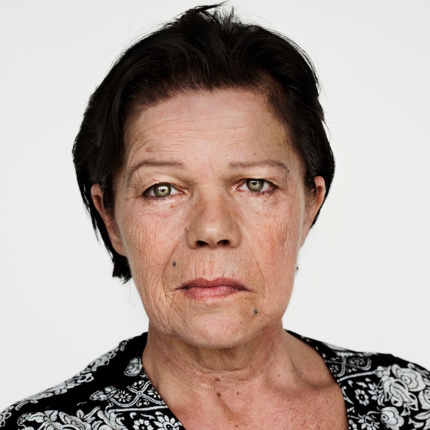 Free photo worldface-finnish woman in a white background