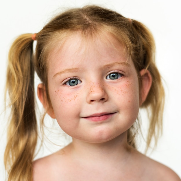 Free photo worldface-french girl in a white background