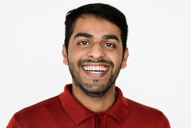 Free photo worldface-pakistani guy in a white background