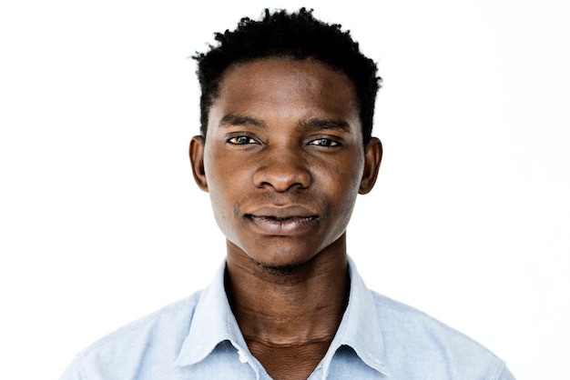 ワールドフェイス、ウガンダの男、白い背景