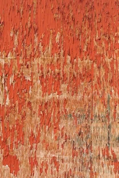 Worn wood with chipping paint on surface