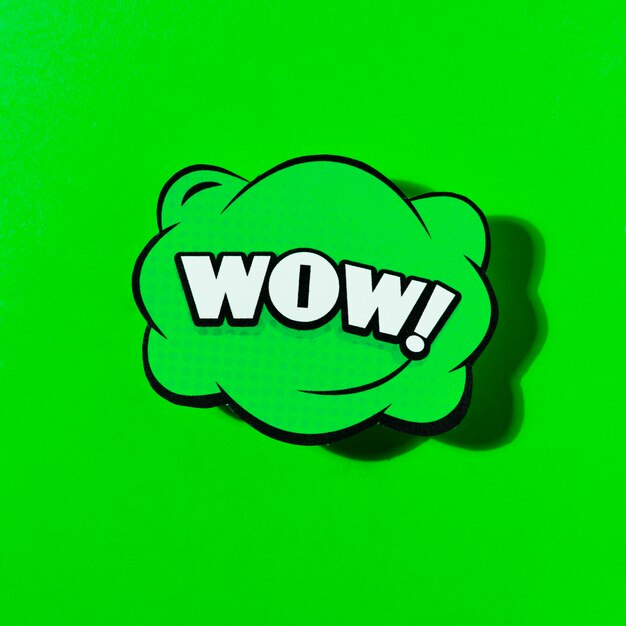 Wow comic icon over green background vector illustration