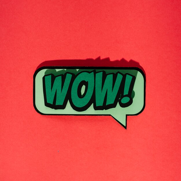 Wow message in pop art comic style