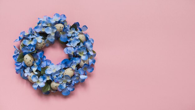 Wreath made from flowers and eggs