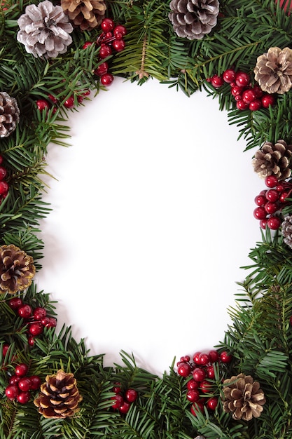 Wreath with pine cones for christmas