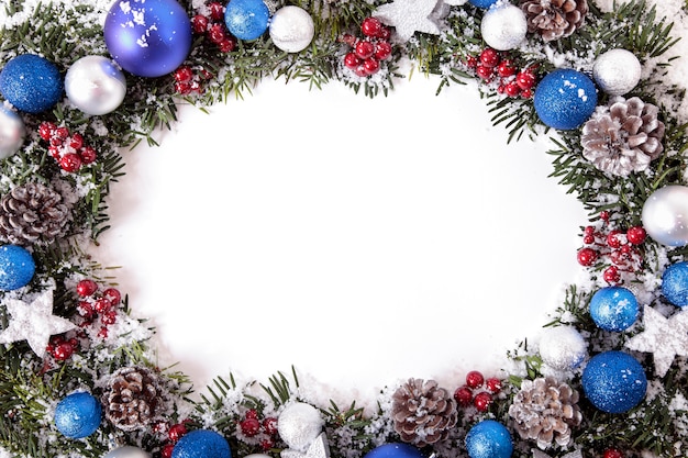 Wreath with stars and balls for christmas