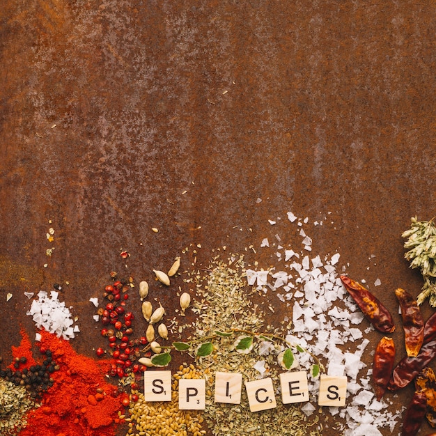 Free photo writing on spilled spices