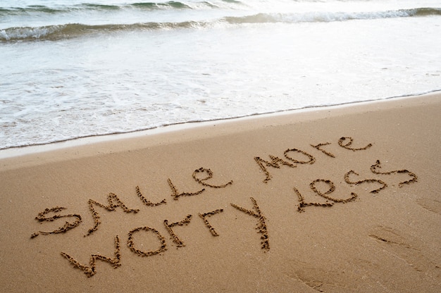 Writing words in the sand