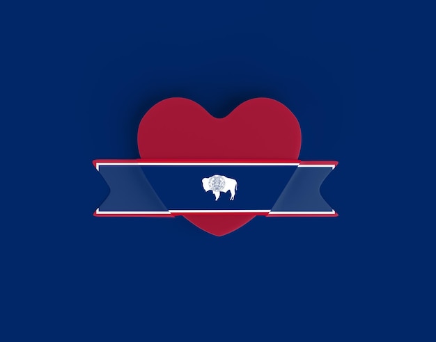Wyoming Flag Heart Banner