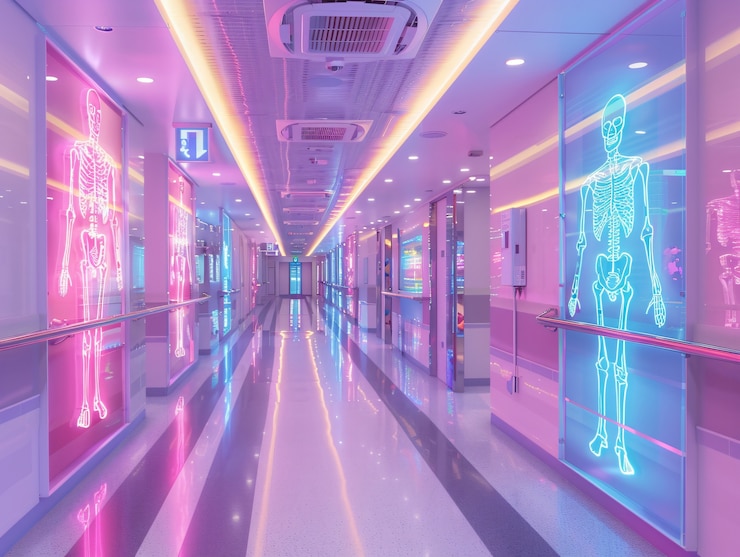 Free Photo x-ray with neon colors