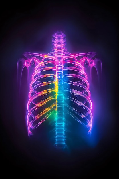 Free photo x-ray with neon colors