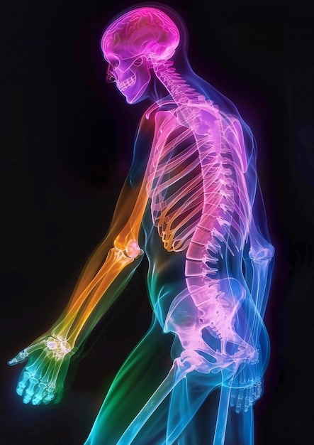 Free photo x-ray with neon colors